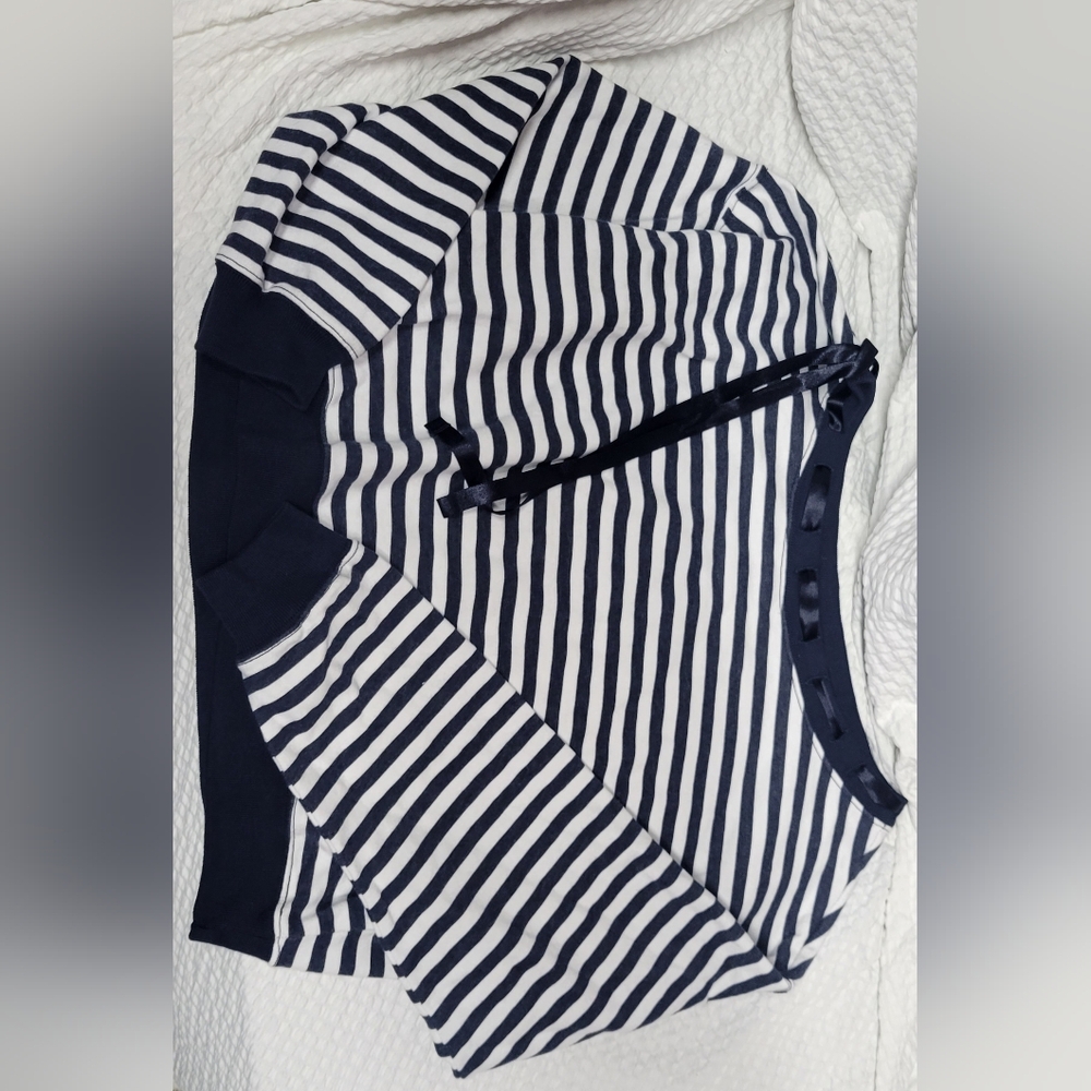 Hollister Navy and White Striped Top